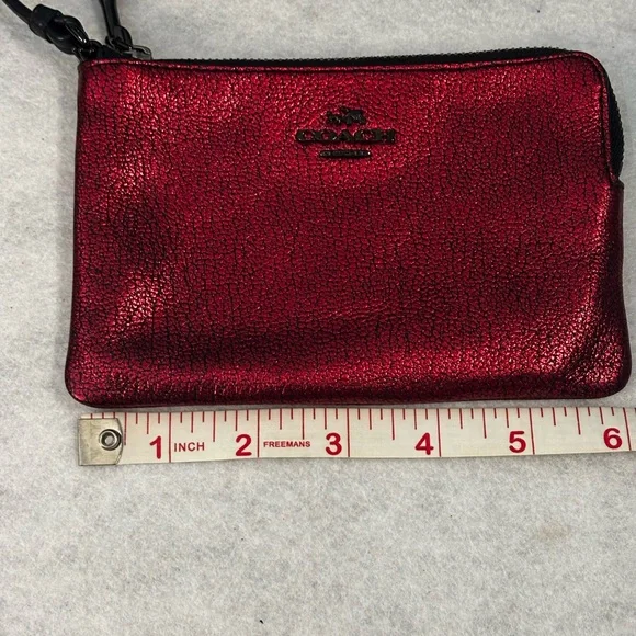 Coach Red Metallic wristlet NWOT - Picture 2 of 7